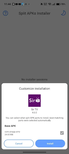 Siiir TV home screen screenshot